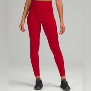 DARK RED LULULEMON BASE PACE HIGH RISE TIGHT 28”